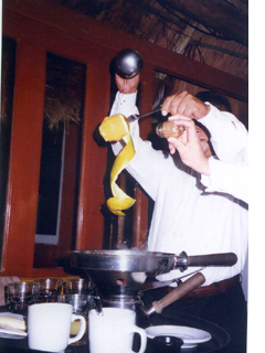 Bananas foster before lighting