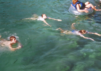 Swimming to steps