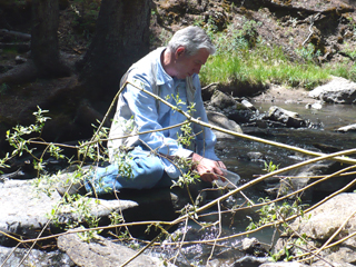 playing at panning for gold