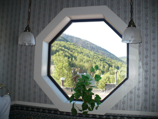 Window and view in bathroom