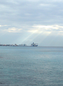 ship in sun