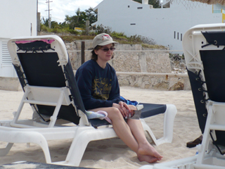 Gail enjoying sun