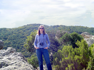 Katie on rocks